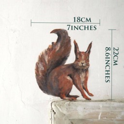 Hand Painted Squirrel Life-Size Wall Decal Drawing Sticker - thumbnail 4