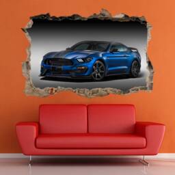 Blue Muscle Car Wall Vinyl Sticker Decal Sports Supercar Print Boy Room Decor Gift For Art - thumbnail 3