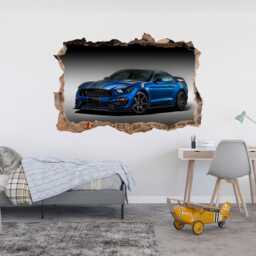 Blue Muscle Car Wall Vinyl Sticker Decal Sports Supercar Print Boy Room Decor Gift For Art - thumbnail 4