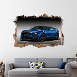 Blue Muscle Car Wall Vinyl Sticker Decal Sports Supercar Print Boy Room Decor Gift For Art - thumbnail 1