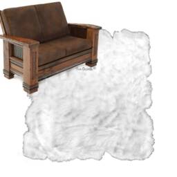 Handmade Shaggy Faux Fur Area Rug - White Sheepskin Style - thumbnail 2