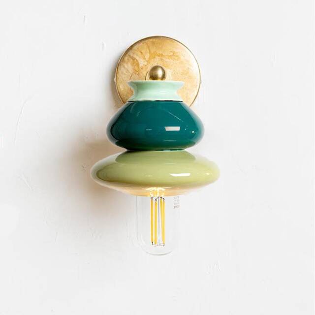 Reading Lamp Green Bedside Lamp, Ceramic Wall Sconce Light Fixture - image 1