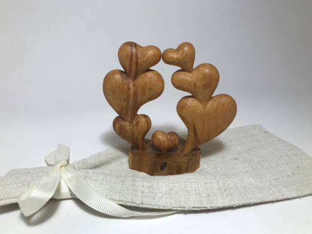 "Hand Carved Wooden Figurine ""Family" - image 1