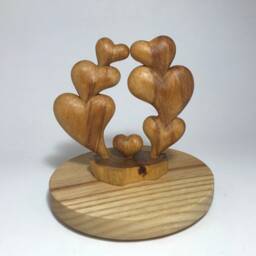 "Hand Carved Wooden Figurine ""Family" - thumbnail 3