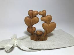 "Hand Carved Wooden Figurine ""Family" - thumbnail 1