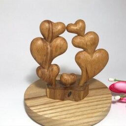 "Hand Carved Wooden Figurine ""Family" - thumbnail 2