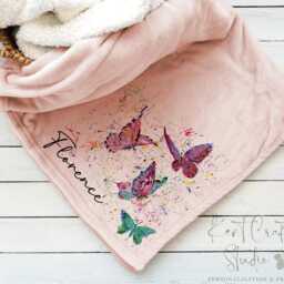 Personalised Butterfly Blanket, Custom Name Throw, Super Soft Fleece Limited Edition Design, Gift For Her - thumbnail 2