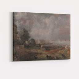 Atmospheric Historic Riverside Harbour Cityscape Impressionist Painting Canvas Wall Art Print Decor Picture Ready To Hang - thumbnail 4