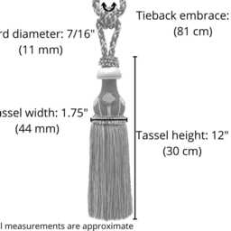 "D??copro Tassel Tieback, Length 12"" - 30.5cm, Spread 32" - thumbnail 2