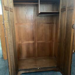 Custom Painted Beautiful Vintage Wardrobe Old Charm Linenfold Oak - Custom Paint - thumbnail 2