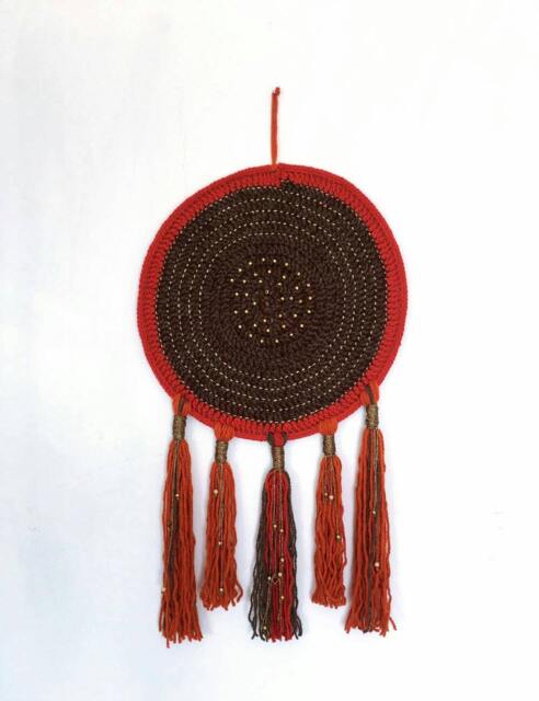 Crochet Wall Tapestry Bohemian Style Mandala, Boho Decor, Tassel Decor - image 1