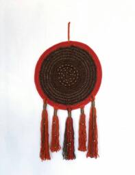 Crochet Wall Tapestry Bohemian Style Mandala, Boho Decor, Tassel Decor - thumbnail 1
