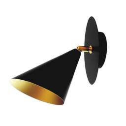 Lara - Contemporary Black Vanity Light Conic Gold Interior Wall Fixture Lighting Home Decor - thumbnail 2