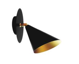 Lara - Contemporary Black Vanity Light Conic Gold Interior Wall Fixture Lighting Home Decor - thumbnail 1