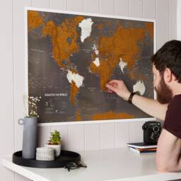 Scratch The World ?? Black Map Edition - Includes Wooden Coin & Pouch Travel Gift