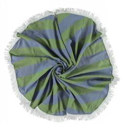 Round Turkish Beach Towel, Striped Cotton Cover-Up, Yoga Blanket - thumbnail 3
