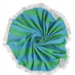 Round Turkish Beach Towel, Striped Cotton Cover-Up, Yoga Blanket - thumbnail 4