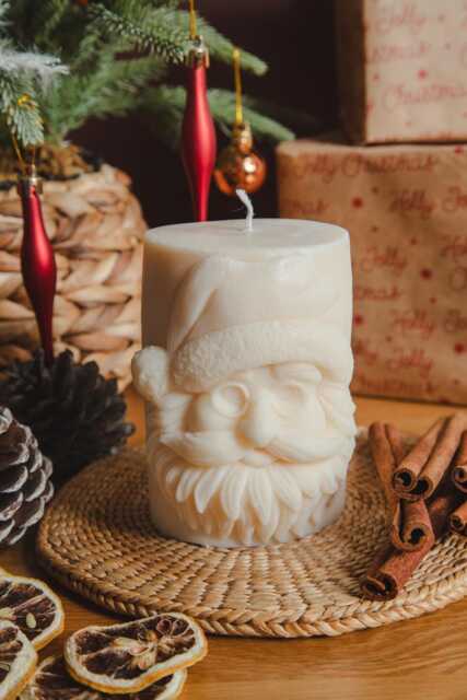 Large Santa Claus Soy Wax Candle Handmade Christmas Decor - image 1