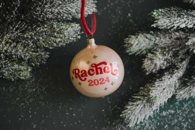 Pearl White Personalized Mercury Glass Christmas Ornaments - image 1