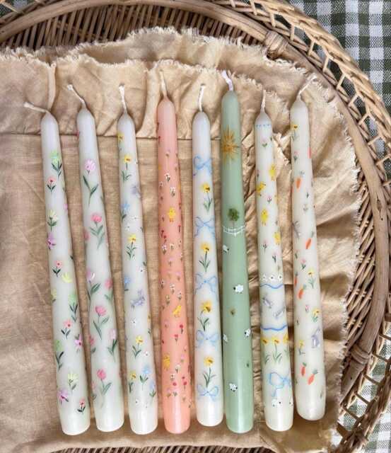 Set Of 2 Easter Taper Candle- Happy Eastern Candle-Easter Decorating Candle-Carrot & Bunny Candle - image 1