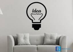 Light Bulb Idea Office Inspiration Cool Room Wall Art Matt Vinyl Decal - thumbnail 1