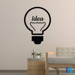 Light Bulb Idea Office Inspiration Cool Room Wall Art Matt Vinyl Decal - thumbnail 2