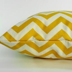 Yellow Chevron Pillow Cover Modern Zig Zag Cushion, 18x18 - thumbnail 2