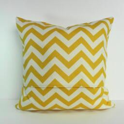 Yellow Chevron Pillow Cover Modern Zig Zag Cushion, 18x18 - thumbnail 3