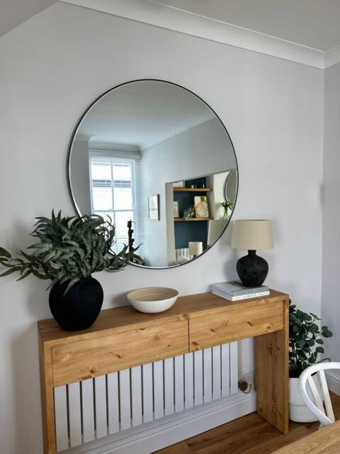 Santi // Scandinavian Entryway Console Table/Radiator Cover With False Drawers - image 1