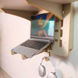 Wall Mounted Floating Desk Compact Standing Workstation - thumbnail 4