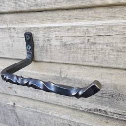 Toilet Roll Holder Forged Wrought Iron Steel Industrial Style - thumbnail 3