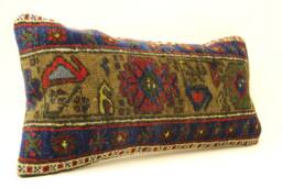 Throw Rug Pillow 12x24 Inch - 30x60 cm Rug Turkish Pillow Cushion Art Deco Lumbar Cover 4Oaf-380 - thumbnail 1