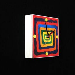 Primary Colors Abstract Spiral Art Clock - thumbnail 2