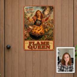 Personalised Bbq Mayhem Metal Plaque From Photo, Custom Text Funny Garden Grill Disaster Sign, Outdoor Wall Decor Gift For Host - thumbnail 4