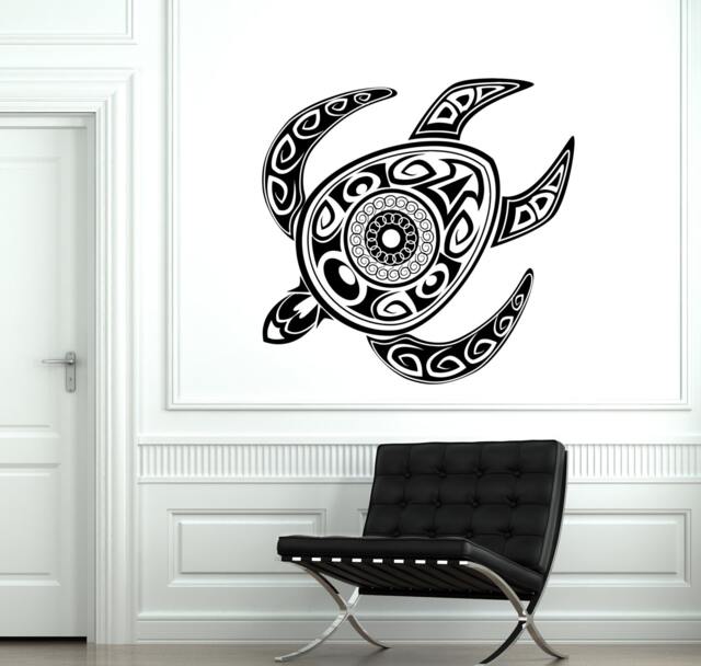 Wall Decal Turtle Tortoise Animal Tribal Ornament Mural Vinyl Sticker 1872Dz - image 1