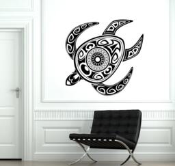Wall Decal Turtle Tortoise Animal Tribal Ornament Mural Vinyl Sticker 1872Dz - thumbnail 1