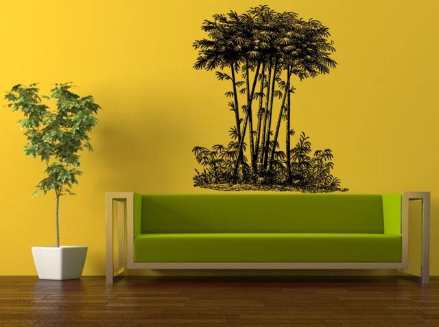 Wall Decal Vinyl Sticker Decals Peal & Stick Cheap Decor Art Bamboo Asian Tree Trees Leaves Floral Nature Bushes Bush Big Huge L402 - image 1