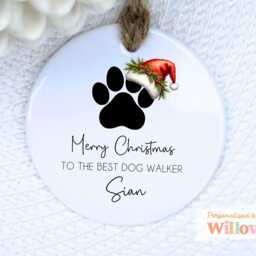 Personalized Dog Walker Christmas Ornament Custom Ceramic Gift - thumbnail 4
