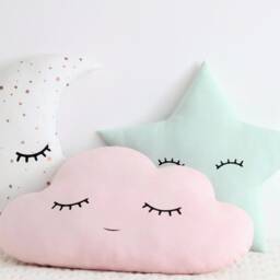 Baby Girl Pillows Moon Cloud Star Cushion Mint Nursery Decor Kids Room Ideas Crib Cot Gift Newborn Birthday Toddler Infant Teepee Decorative - thumbnail 2