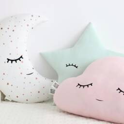 Baby Girl Pillows Moon Cloud Star Cushion Mint Nursery Decor Kids Room Ideas Crib Cot Gift Newborn Birthday Toddler Infant Teepee Decorative - thumbnail 3