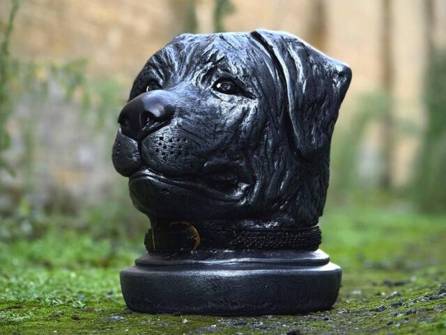 Massive Black Labrador Head Sculpture Stone Retriever Bust Outdoor Dog Statue For Garden Decoration Concrete Pet Memorial Yard Ornament Gift - image 1