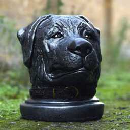 Massive Black Labrador Head Sculpture Stone Retriever Bust Outdoor Dog Statue For Garden Decoration Concrete Pet Memorial Yard Ornament Gift - thumbnail 4