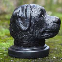 Massive Black Labrador Head Sculpture Stone Retriever Bust Outdoor Dog Statue For Garden Decoration Concrete Pet Memorial Yard Ornament Gift - thumbnail 3