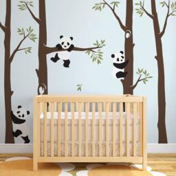 Panda Tree Wall Decal Nursery & Kids Room Decor - thumbnail 1