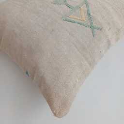 Moroccan Cactus Silk Cushion Cover, Handmade Oatmeal Sabra Throw Pillow, Scatter 20''x20''/50x50 cm - thumbnail 3