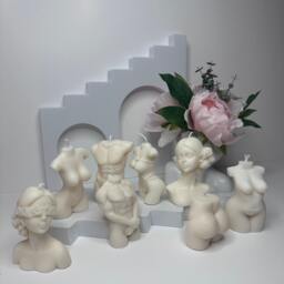 Male Torso Candle Scented Body Sculpture - Handmade Soy Wax - thumbnail 3