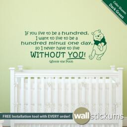 Winnie The Pooh Wall Decal Quote Live Without You Quote Nursery Vinyl Sticker - Wd0279 - thumbnail 4