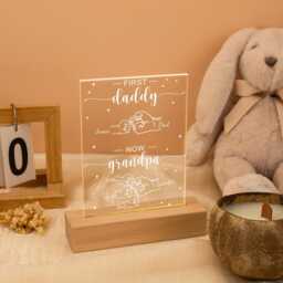 Father's Day Gift For New Grandpa Gift, First Dad Now Personalized Night Light, Custom Fist Bump Family Led Lamp For - thumbnail 4