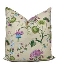 Schumacher Vasily Linen Green & Yellow Cushion Cover Pillow Double Sided - thumbnail 1