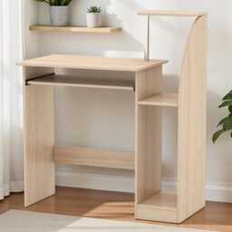 Wooden Computer Desk 80x40x90cm Home Office Study Workstation With Storage - thumbnail 2